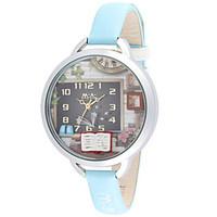 womens fashion watch quartz leather band blue