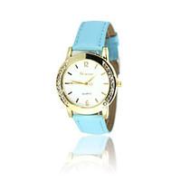 womens fashion watch quartz pu band blue red green