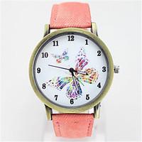 Women\'s Fashion Watch Quartz PU Band Blue Red Pink