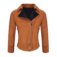 womens going out casualdaily vintage spring jacket solid cowl long sle ...