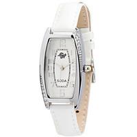 Women\'s Fashion Watch Quartz Leather Band White Blue Pink