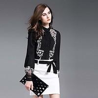 womens embroidery formal work sophisticated summer blouse embroidered  ...