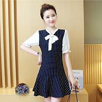 womens casualdaily sheath dress striped v neck above knee short sleeve ...