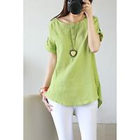 womens street simple shirt dress solid round neck above knee sleeveles ...