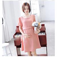 womens going out casualdaily simple shift dress solid round neck knee  ...