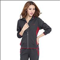 womens casualdaily sports active fall hoodie pant suits solid stand lo ...