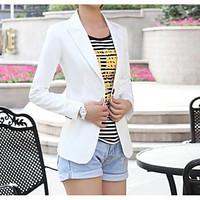 womens casualdaily simple spring blazer solid peaked lapel long sleeve ...