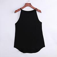 womens casualdaily simple fall tanks solid strap sleeveless white blac ...