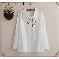 womens casualdaily simple cute spring summer shirt embroidered shirt c ...