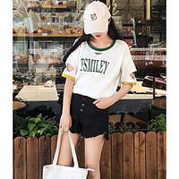 womens casualdaily simple summer t shirt letter round neck short sleev ...