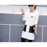 womens casualdaily simple spring t shirt print round neck long sleeve  ...