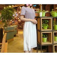 womens casualdaily simple a line dress striped round neck knee length  ...