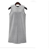 womens casualdaily simple shift dress solid round neck knee length sle ...