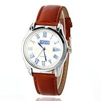 womens fashion watch quartz leather band brown