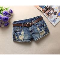 womens mid rise micro elastic jeans shorts pants sexy simple slim soli ...