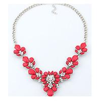 womens statement necklaces multi stone imitation pearl flower resin rh ...