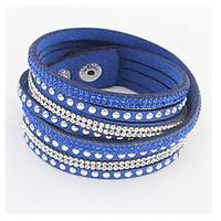 womens leather bracelet rhinestone natural friendship fashion vintage  ...