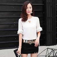 womens going out casualdaily sexy simple t shirt skirt suits solid cre ...