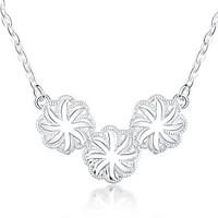 Women\'s Pendant Necklaces Statement Necklaces Silver Plated Flower Fashion Silver Jewelry Daily 1pc