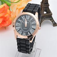 Women\'s Fashion Watch Quartz Silicone Band Casual Black White Blue