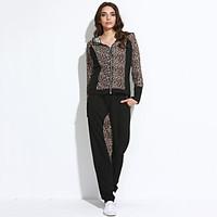 womens casualdaily sports sexy street chic fall winter set pantleopard ...