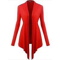 Women\'s Going out / Casual/Daily / Holiday Vintage / Simple / Street chic Long CardiganSolid Blue / Red BN0243