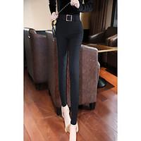 womens mid rise strenchy chinos pants street chic sexy loose pure colo ...