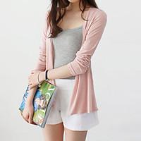 womens going out beach holiday sexy summer coat solid round neck regul ...