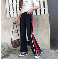 womens high rise strenchy chinos pants simple loose solid