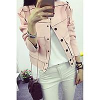 womens going out simple fall jacket solid stand long sleeve regular ny ...