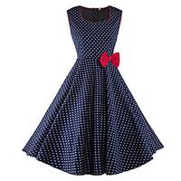 womens casualdaily sheath dress polka dot square neck knee length slee ...