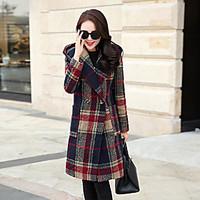 womens casualdaily cute coat solid shirt collar long sleeve spring red ...