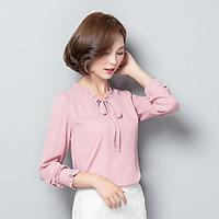 womens casualdaily simple cute shirt solid floral round neck long slee ...