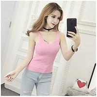 womens casualdaily sexy tank top solid strap sleeveless cotton