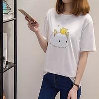 womens casualdaily simple t shirt solid print round neck short sleeve  ...