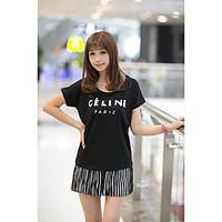 womens casualdaily cute summer t shirt striped round neck short sleeve ...