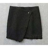 womens low rise above knee skirts swing ruffle solid