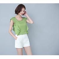 womens casualdaily simple t shirt solid round neck sleeveless polyeste ...