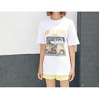 womens casualdaily simple spring t shirt print round neck short sleeve ...