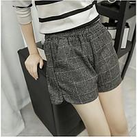 womens high rise micro elastic shorts pants simple straight solid