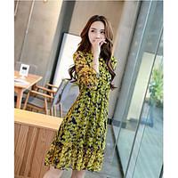 womens going out a line dress print stand knee length sleeve others sp ...