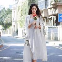 womens going out simple fall trench coat solid print notch lapel long  ...