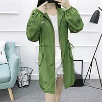 womens going out simple summer trench coat solid shawl lapel long slee ...