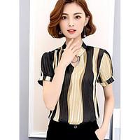 womens daily sophisticated blouse color block v neck short sleeve othe ...