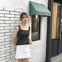 womens going out short cardigan solid round neck sleeveless cotton sum ...