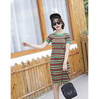 womens going out casualdaily simple cute regular pullover striped crew ...