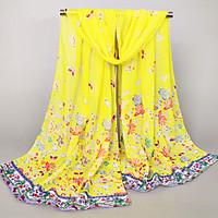 Womens Fashion Chiffon Butterflies and Flowers and Plants Print Vintage /Sexy /Cute / Party / Casual Scarfs 15550CM