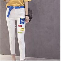 womens mid rise micro elastic chinos pants street chic skinny ripped l ...