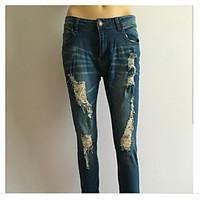 womens high rise micro elastic jeans pants sexy slim skinny pure color ...