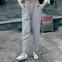 womens high rise strenchy chinos pants simple loose solid